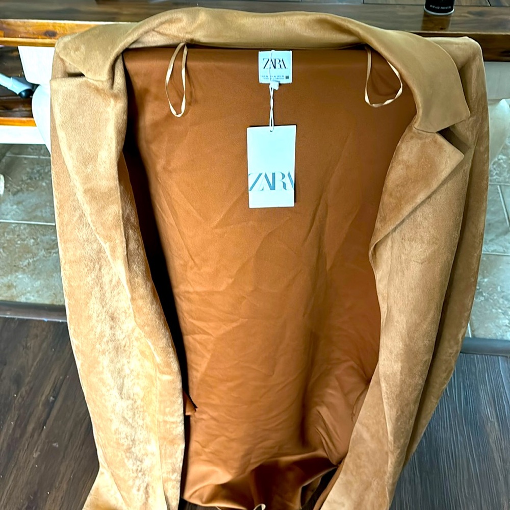 Long Camel faux suede Jacket